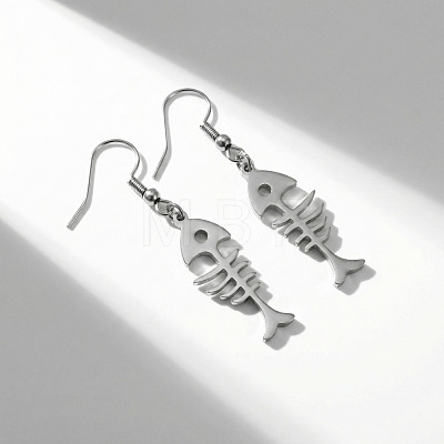 304 Stainless Steel & 201 Stainless Steel Dangle Earrings WGDF59F-04-1