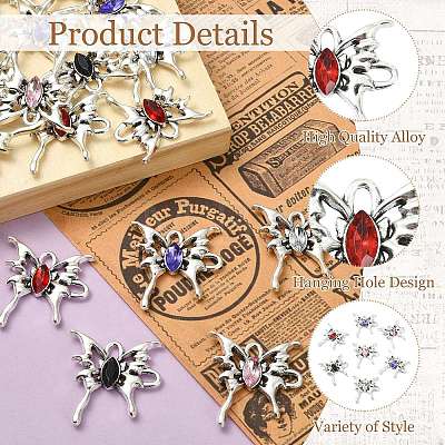 20Pcs 5 Colors Alloy Rhinestone Pendants FIND-CJ0005-88-1