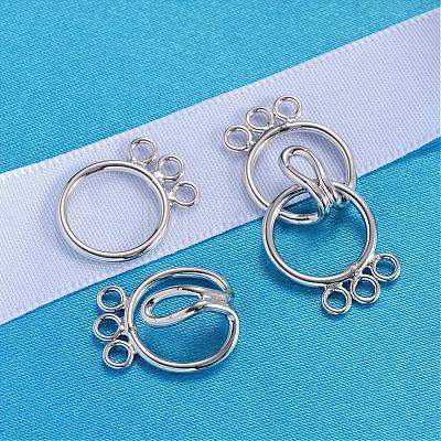 6-Hole Ring Sterling Silver S-Hook Clasps STER-K014-H793-3P-1