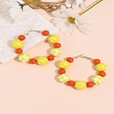 Printed Wood and Iron Beaded Bracelets for Women FS-WG2F9F5-04-1