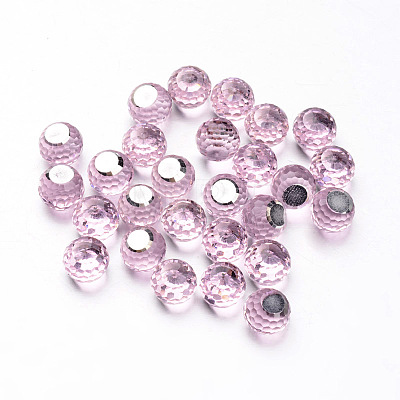 Faceted Round Glass Cabochons X-GGLA-L008A-26-1