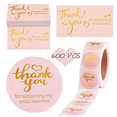 1 Roll Word Thank You Self Adhesive Paper Stickers DIY-SZ0007-82A-1