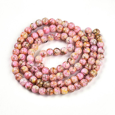 Baking Paint Glass Beads Strands LS-DGLA-N003-8mm-B02-1