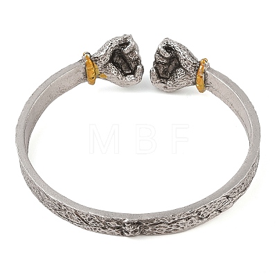 Fist Tibetan Style Alloy Cuff Bangles BJEW-P337-04AS-1