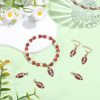 6Pcs Rack Plating Brass Micro Pave Cubic Zirconia Pendants KK-SC0007-84-1