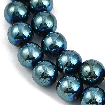 Electroplated Synthetic Magnetic Hematite Beads Strands G-G174-L01-01-1