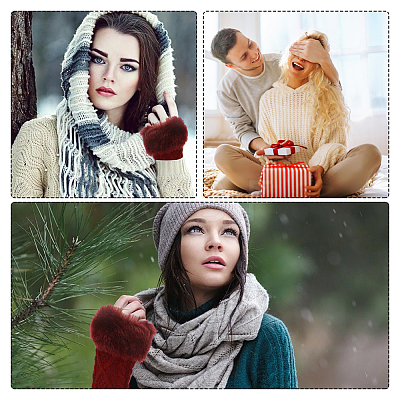 Polyacrylonitrile Fiber Yarn Knitting Fingerless Gloves COHT-PW0001-15D-1