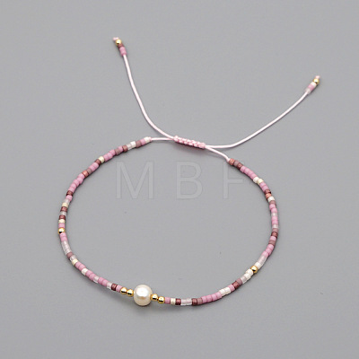 Adjustable Glass Seed Bead Braided Bead Bracelets for Women VT9382-4-1