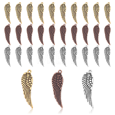 90Pcs 3 Colors  Tibetan Style Alloy Pendants TIBEP-PH0001-32-1
