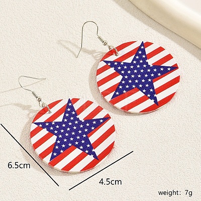 American Flag Earrings for Independence Day Celebration Party Wear Accessories BG2172-1-1
