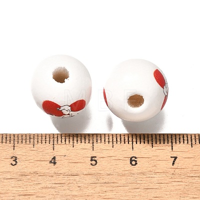 Valentine's Day Element Printed Wood Beads WOOD-R002-01-01-1