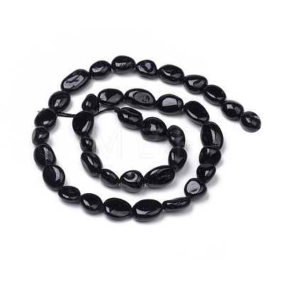 Natural Black Tourmaline Beads Strands G-L493-51-1