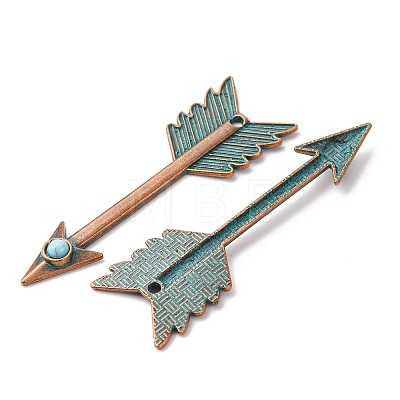 Alloy with Synthetic Turquoise Big Pendants FIND-B055-01L-1