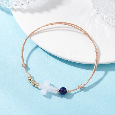 Acrylic & Glass Beaded Bracelets BJEW-JB12757-1