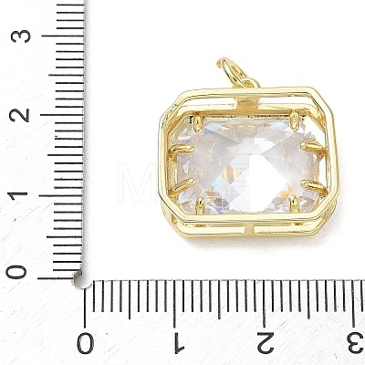 Brass Pave Clear Cubic Zirconia Pendants KK-CBA56EF-36A-G-1