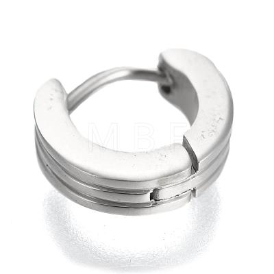 Personalized Unisex 304 Stainless Steel Huggie Hoop Earrings EJEW-G120-37A-1