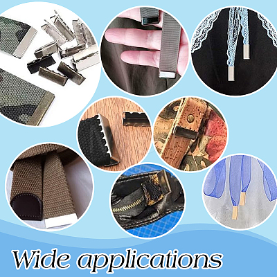 120Pcs 10 Styles Iron Ribbon Crimp Ends IFIN-PH0002-35-1