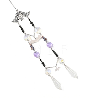 Halloween Bat Alloy Suncatcher HJEW-TA00495-1