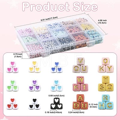 1440Pcs 15 Colors Opaque Acrylic Beads OACR-FS0002-80-1