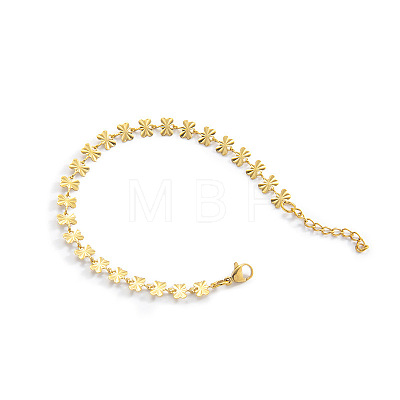 304 Stainless Steel Butterfly Link Chain Bracelets for Women WG8B455-02-1