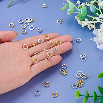 40Pcs 4 Colors Brass Ring Charm Connectors KK-TA0008-48-1