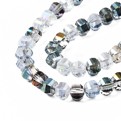 Electroplate Transparent Glass Beads Strands EGLA-S174-25-1