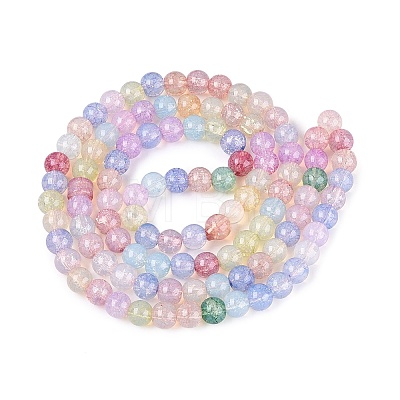 Baking Paint Crackle Glass Beads Strands GLAA-Q106-03A-14-1