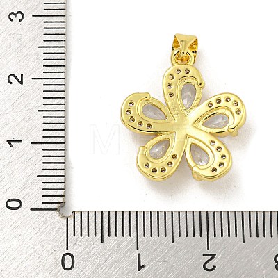 Rack Plating Brass Micro Pave Cubic Zirconia Pendants KK-G513-93G-1