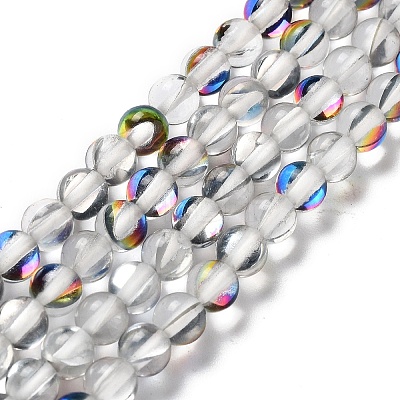 Synthetic Moonstone Beads Strands G-P528-J01-08-1