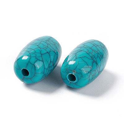 Crackle Opaque Acrylic European Beads OACR-C006-39-1