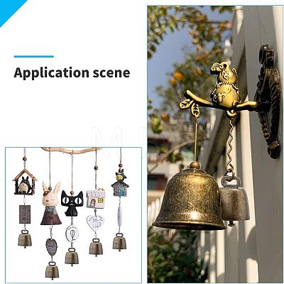 Retro Iron Bell Pendants IFIN-NB0001-28-1