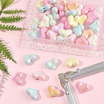 40Pcs UV Plating Opaque Acrylic Beads OACR-FS0002-20-1