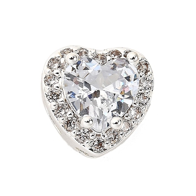 Brass Micro Pave Cubic Zirconia Beads KK-D408-11S-03A-1