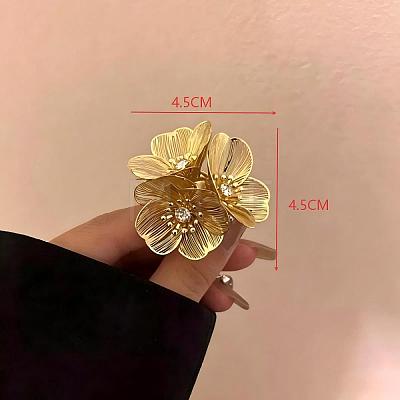 Zinc Alloy Rhinestone Cuff Open Rings for Women MI0617-5-1