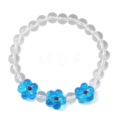 Crystal Glass Beaded Stretch Bracelets for Women BJEW-JB12791-02-1