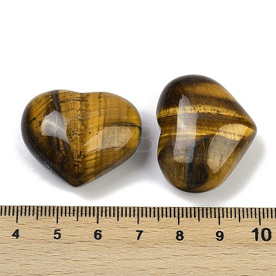 Heart Natural Tiger Eye Palm Stones G-C186-02E-1