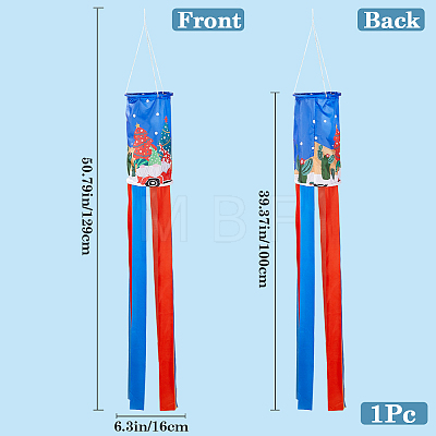 Christmas Theme Polyester Windsock Streamer Fish Flag AJEW-WH20008-10A-1