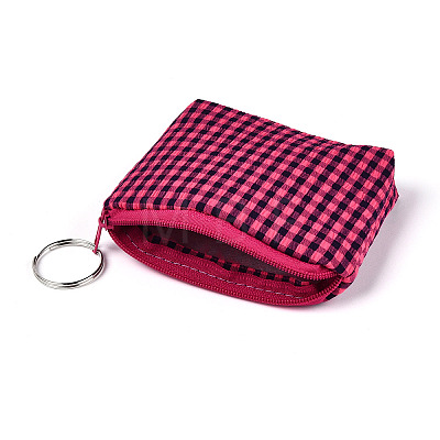 Plaid Pattern Cotton Wallets AJEW-N003-21-1