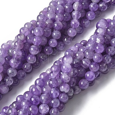 Natural Amethyst Beads Strands G-M445-8MM-01A-1