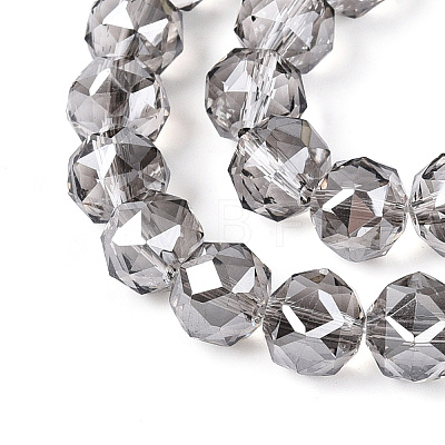 Electroplate Transparent Glass Round Beads Strands EGLA-T029-8mm-12T-03-1