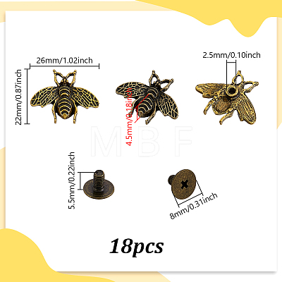 18Pcs Zinc Alloy Buttons FIND-GA0007-11-1
