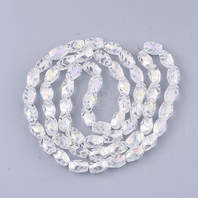 Electroplate Glass Beads Strands EGLA-T018-02-C04-1