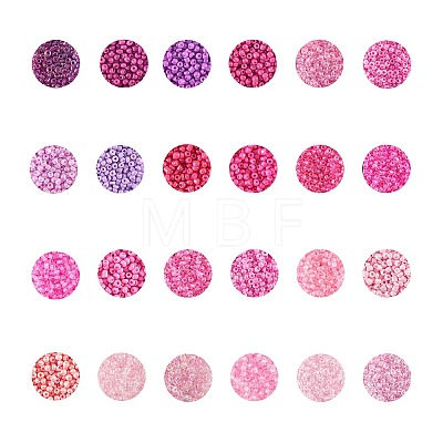 480g 24 Colors Glass Round Seed Beads SEED-CJ0001-12-1