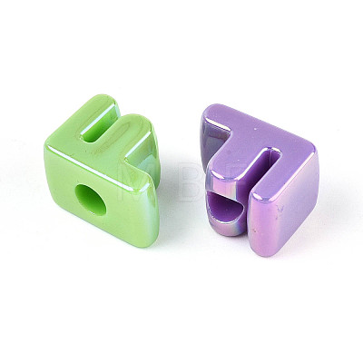 UV Plating Opaque Acrylic European Beads OACR-M027-03F-1