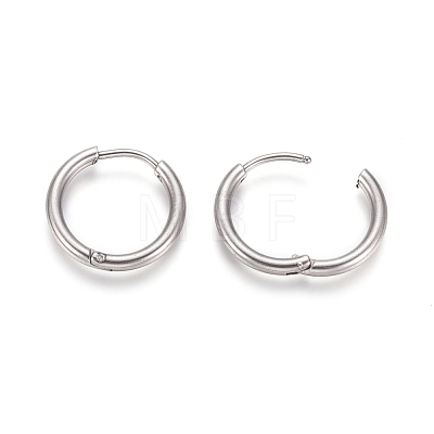 202 Stainless Steel Huggie Hoop Earrings X-EJEW-F111A-17mm-P-1