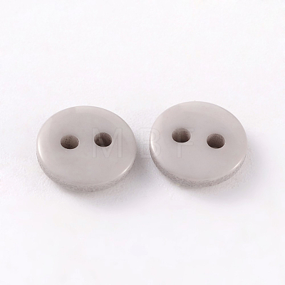 2-Hole Flat Round Resin Sewing Buttons for Costume Design BUTT-E119-28L-05-1