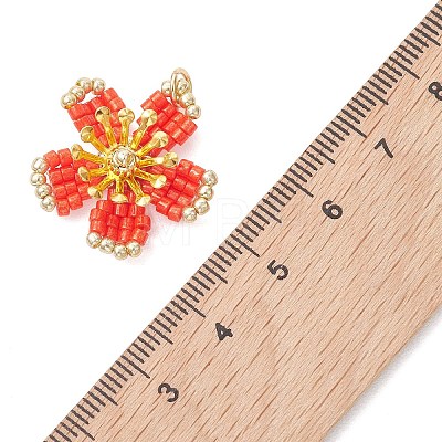 Glass Seed Beaded Pendants PALLOY-MZ01284-02-1