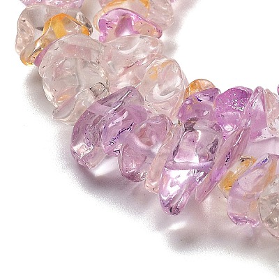 Transparent Crackle Glass Beads Strands GLAA-U004-01H-1