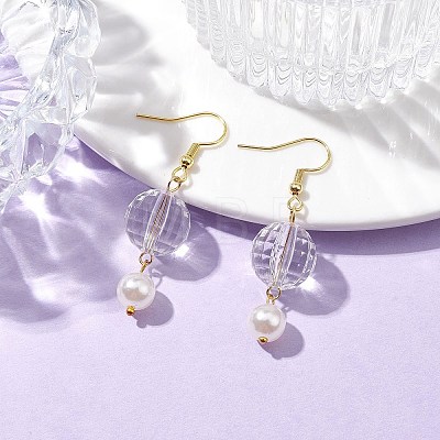 Acrylic Faceted Round Dangle Earrings EJEW-JE05833-1