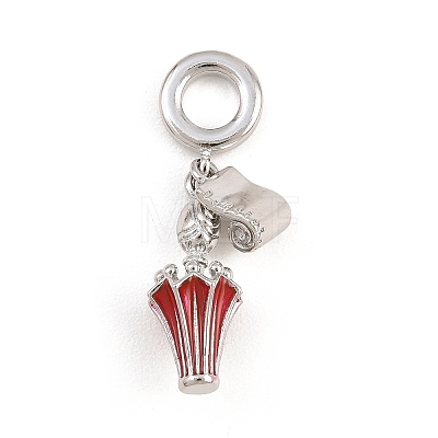 Brass Enamel European Dangle Charms KK-CBA6818-14P-1